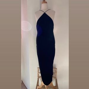 Black Y2K Style Velvet Backless Cocktail Dress